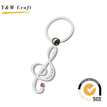 High Quality 3D Customized Silver Music Metal Key Ring